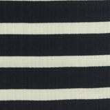 Navy Horizontal-Stripe Rib Knit, Cotton-Viscose