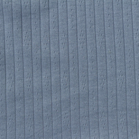 Blue Tone-on-Tone Diamond Pointelle Knit, Poly-Viscose, 210 gsm