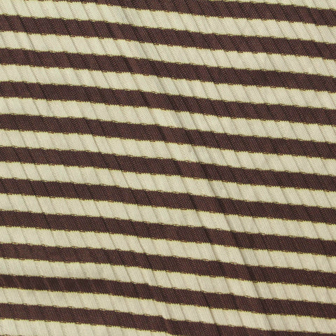 Brown Horizontal-Stripe Rib Knit, Polyester, 196 gsm