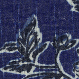 White Floral Rib Knit, Poly-Viscose — texture