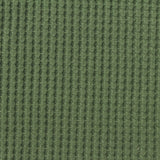 Brushed Polyester Stretch Waffle Knit Fabric, 220 gsm, 140 cm — Green