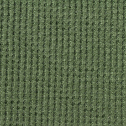 Brushed Polyester Stretch Waffle Knit Fabric, 220 gsm, 140 cm — Green, ref EF-274302