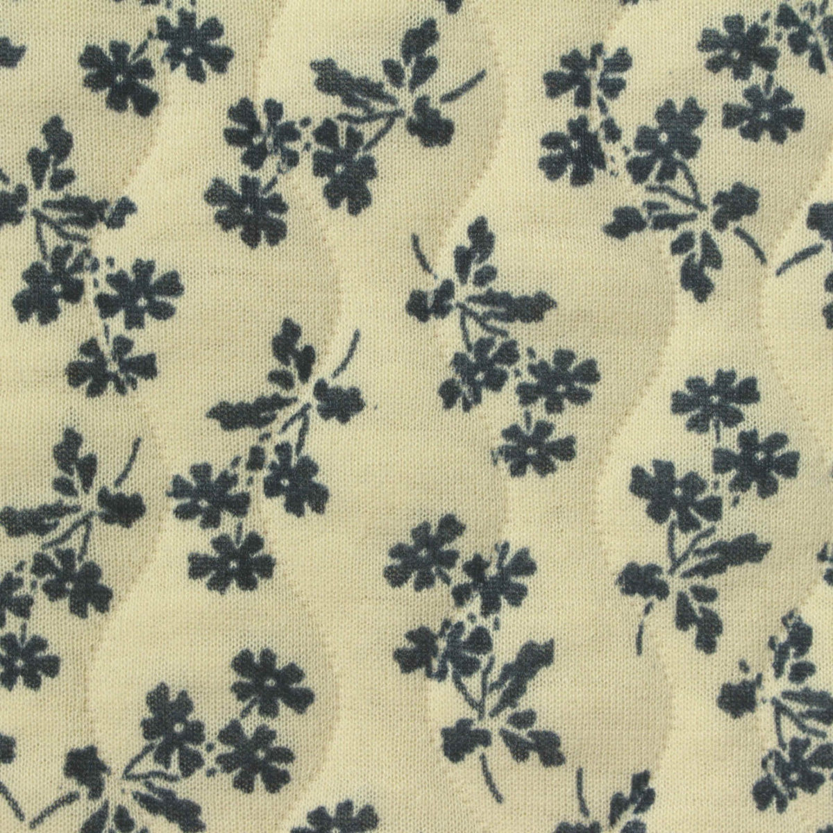 Dark Blue Floral Jacquard, Polyester, 375 gsm