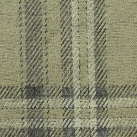 Olive Plaid Jersey Knit, Poly-Cotton