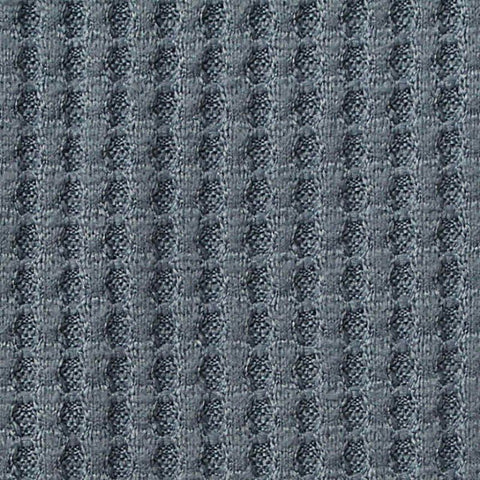 Brushed Polyester Stretch Waffle Knit Fabric, 200 gsm, 140 cm — Blue