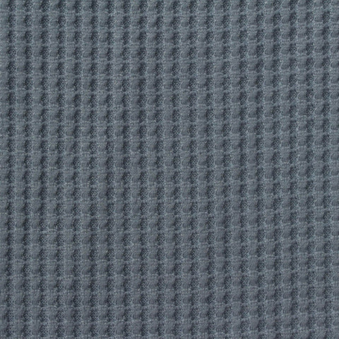 Brushed Polyester Stretch Waffle Knit Fabric, 200 gsm, 140 cm — Blue