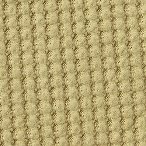Brushed Polyester Stretch Waffle Knit Fabric, 220 gsm, 140 cm — Beige