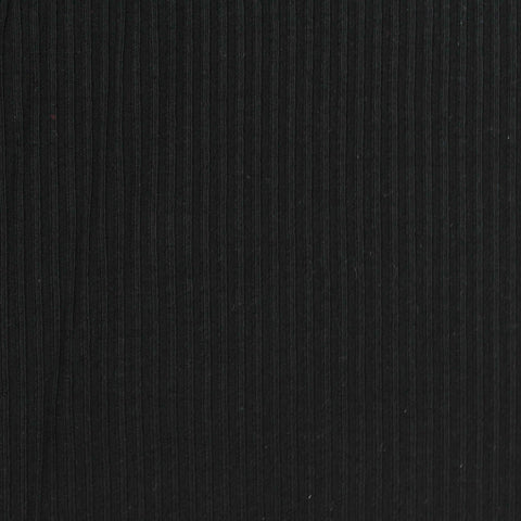 Black Pinstripe Rib Knit, Tencel Lyocell