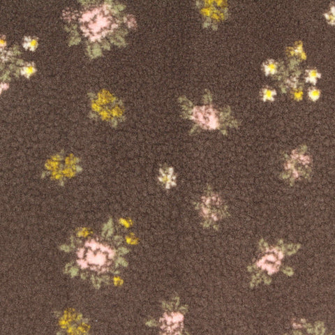 Pink Floral Sherpa Fleece, Polyester