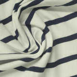 Navy Horizontal-Stripe Jersey Knit, Cotton