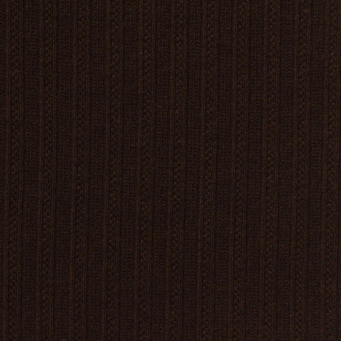 Jacquard Viscose Polyester Blend Stretch Rib Knit Fabric, 250 gsm, 150 cm — Brown
