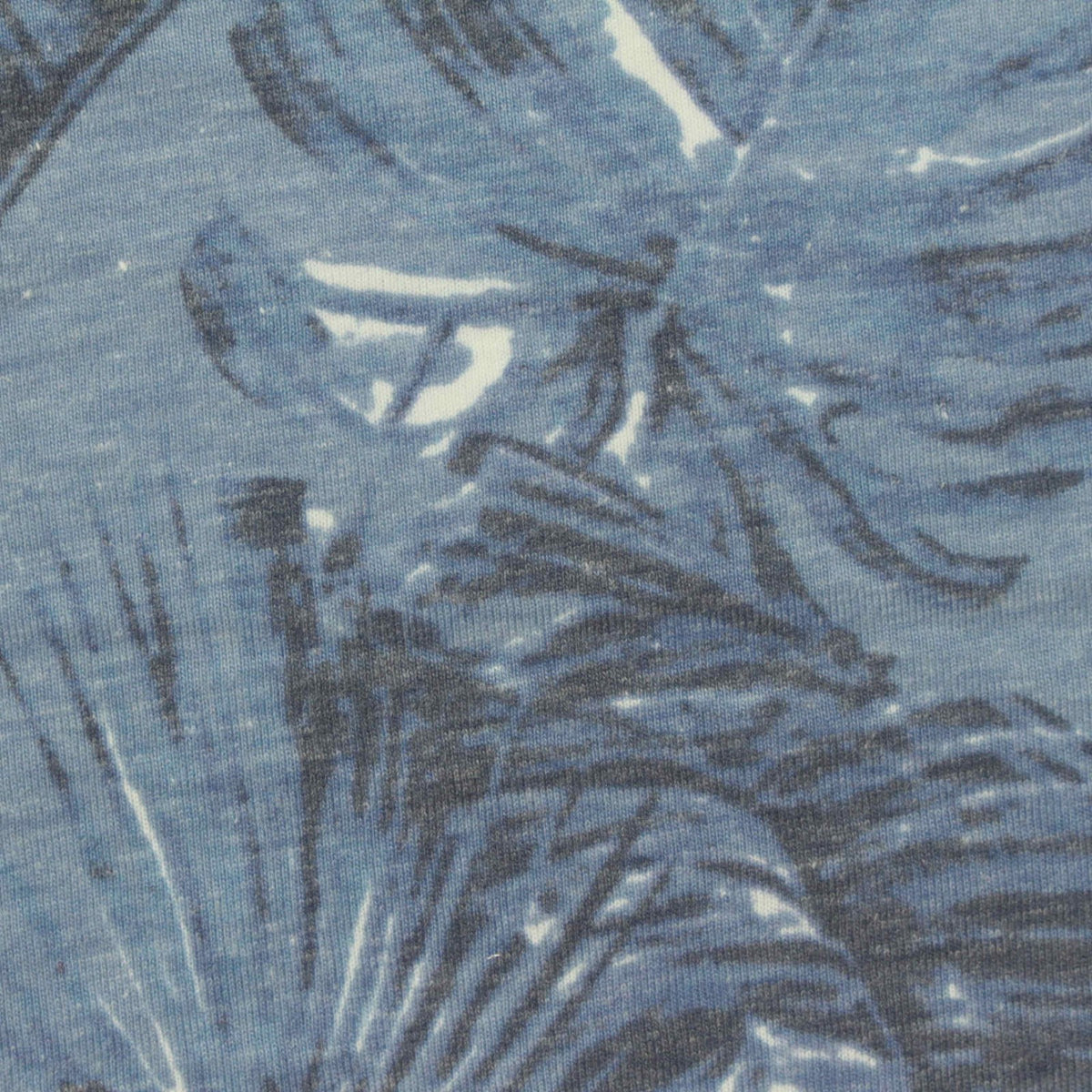 Dark Blue Abstract Jersey Knit, Poly-Cotton