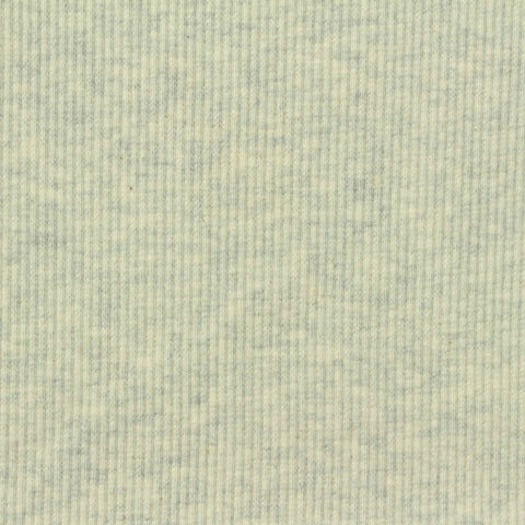 Light Grey-Green Marl Rib Knit, Cotton
