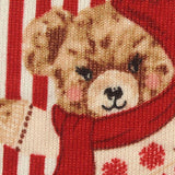 Printed Brushed Polyester Stretch Chunky Knit Fabric, 190 gsm, 165 cm — Red — texture