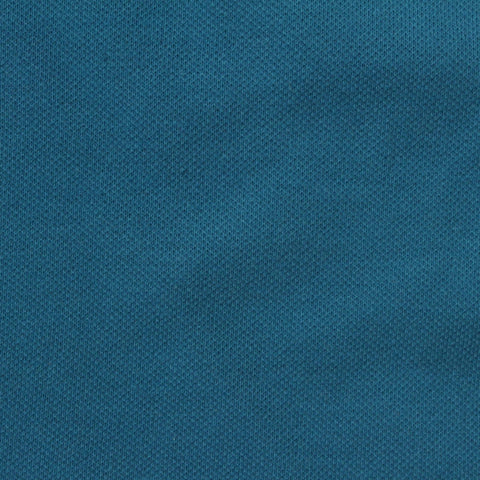 Cotton Stretch Piqué Knit Fabric, 195 gsm, 165 cm — Blue