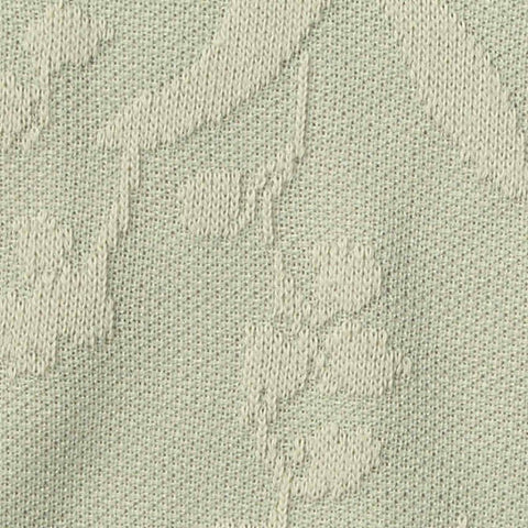 Light Green Floral Pointelle Knit, Cotton-Poly