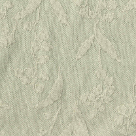 Light Green Floral Pointelle Knit, Cotton-Poly