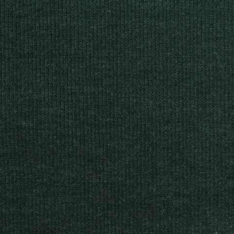 Dark Green Marl Rib Knit, Cotton-Poly