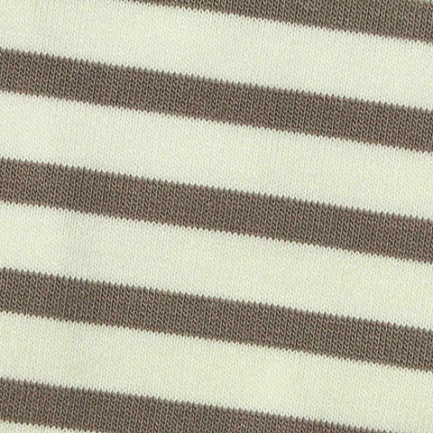 Brown Horizontal-Stripe Scuba Knit, Viscose-Poly