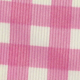 Pink Check Rib Knit, Polyester — texture