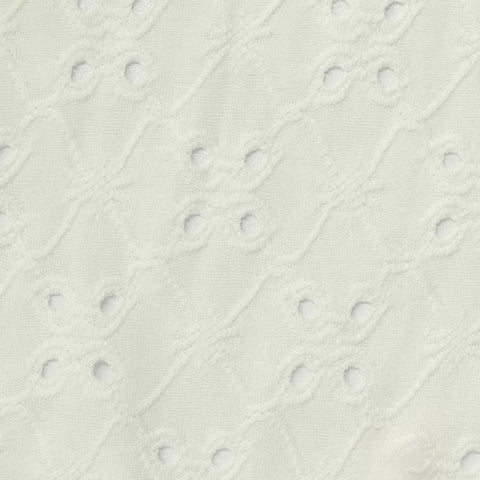 Off-White Eyelet Knit, Polyester