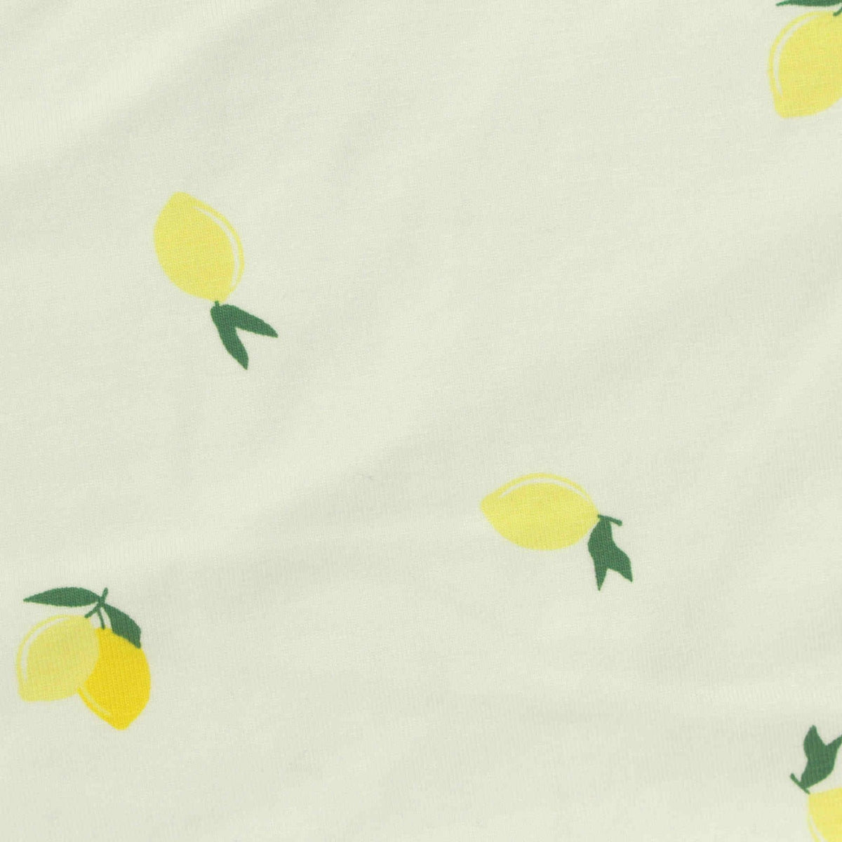 Yellow Leaves Jersey Knit, Cotton-Viscose