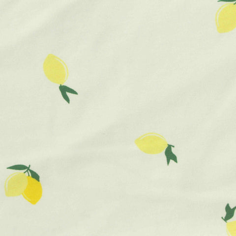 Yellow Leaves Jersey Knit, Cotton-Viscose