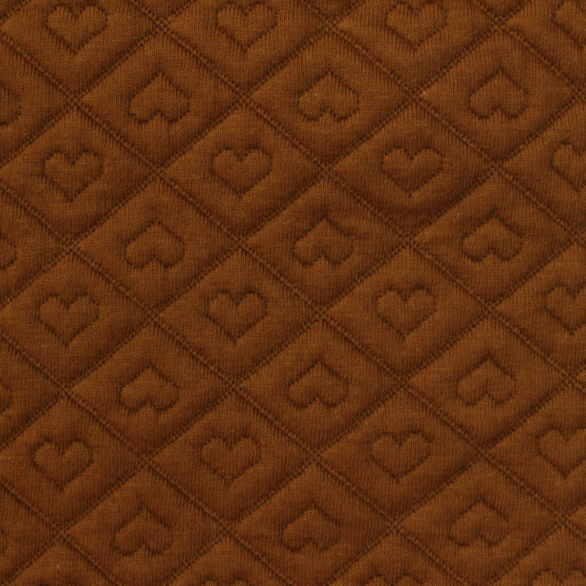 Brown Hearts Jacquard, Poly-Cotton