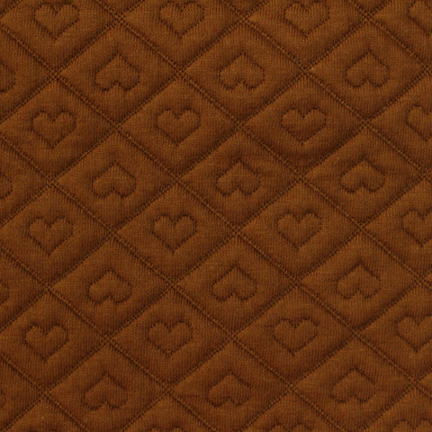 Brown Hearts Jacquard, Poly-Cotton