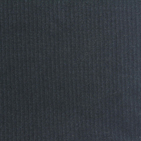 Cotton Polyester Rib Knit Fabric, 200 gsm, 160 cm — Navy