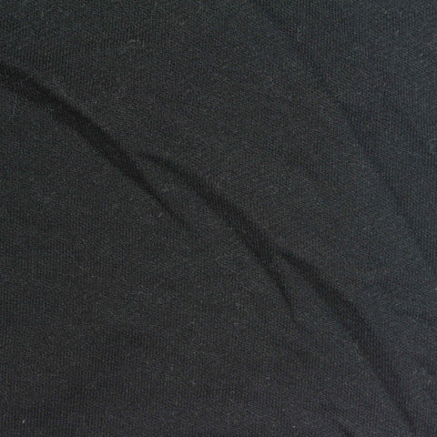 Polyester Stretch French Terry Fabric, 290 gsm, 190 cm — Black