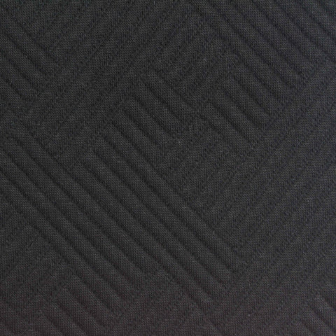 Black Diagonal-Stripe Jacquard, Poly-Cotton