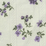 Purple Flowers Pointelle Knit, Polyester — texture