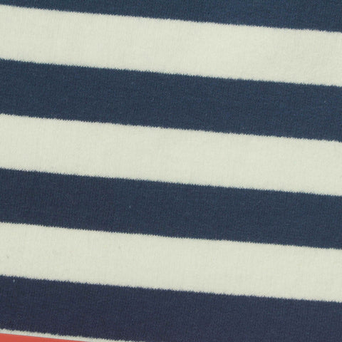 Navy Horizontal-Stripe French Terry, Cotton, 230 gsm