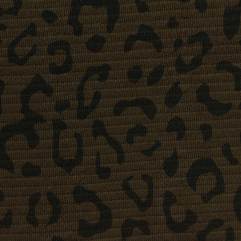 Black Leopard Knit, Cotton-Poly