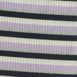 Black Horizontal-Stripe Rib Knit, Cotton-Poly