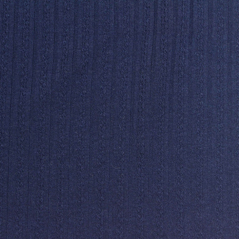 Dark Blue Tone-on-Tone Rib Knit, Polyester