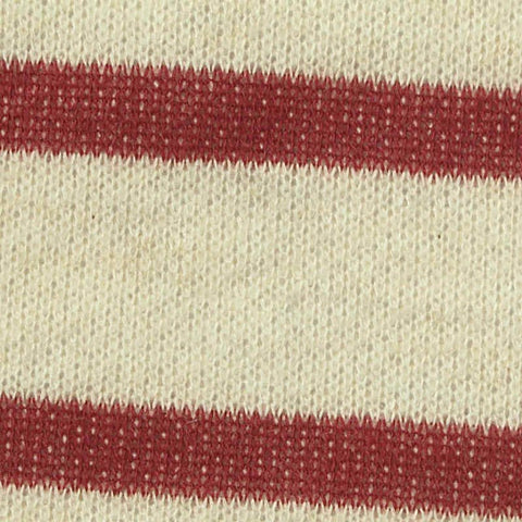 Red Horizontal-Stripe French Terry, Poly-Cotton, 235 gsm