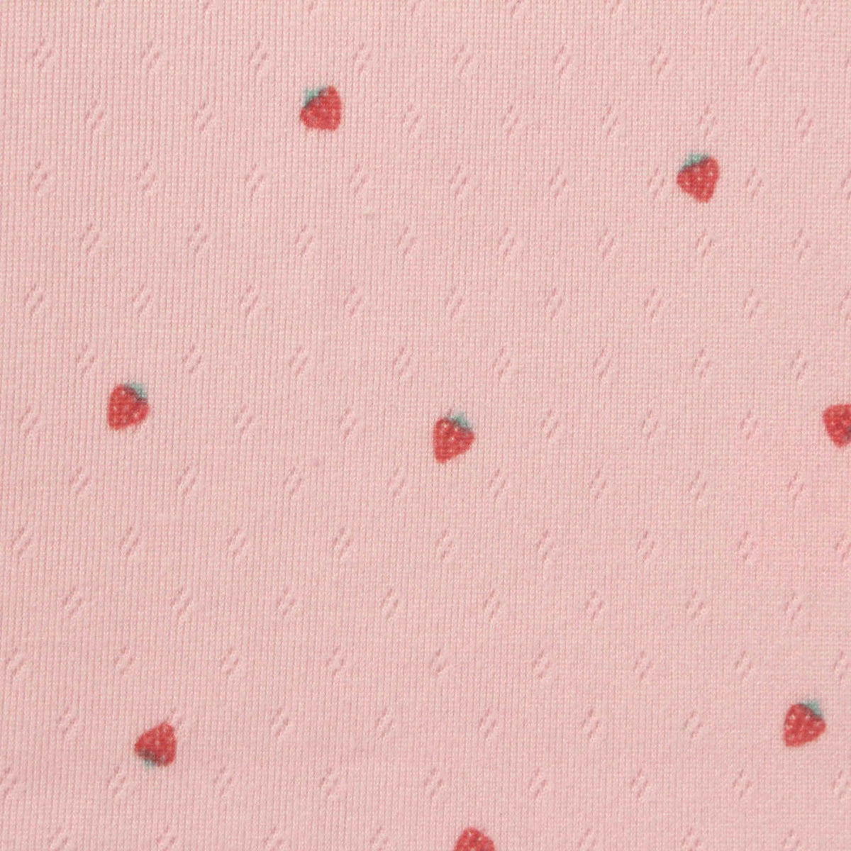 Fine Floral Brushed Polyester Stretch Rib Knit Fabric, 234 gsm, 174 cm — Pink