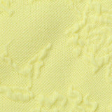 Yellow Tone-on-Tone Floral Interlock Knit, Poly-Nylon — texture
