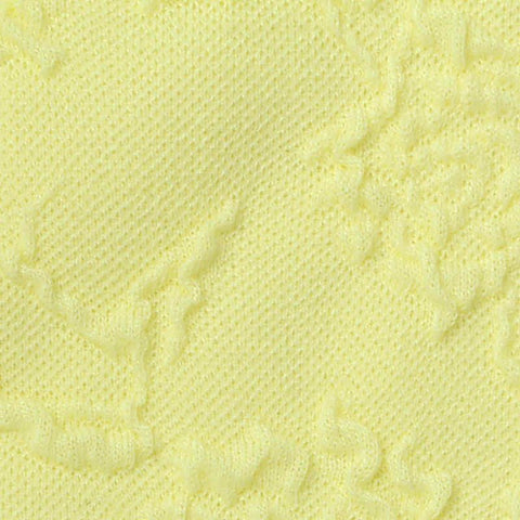 Yellow Tone-on-Tone Floral Interlock Knit, Poly-Nylon