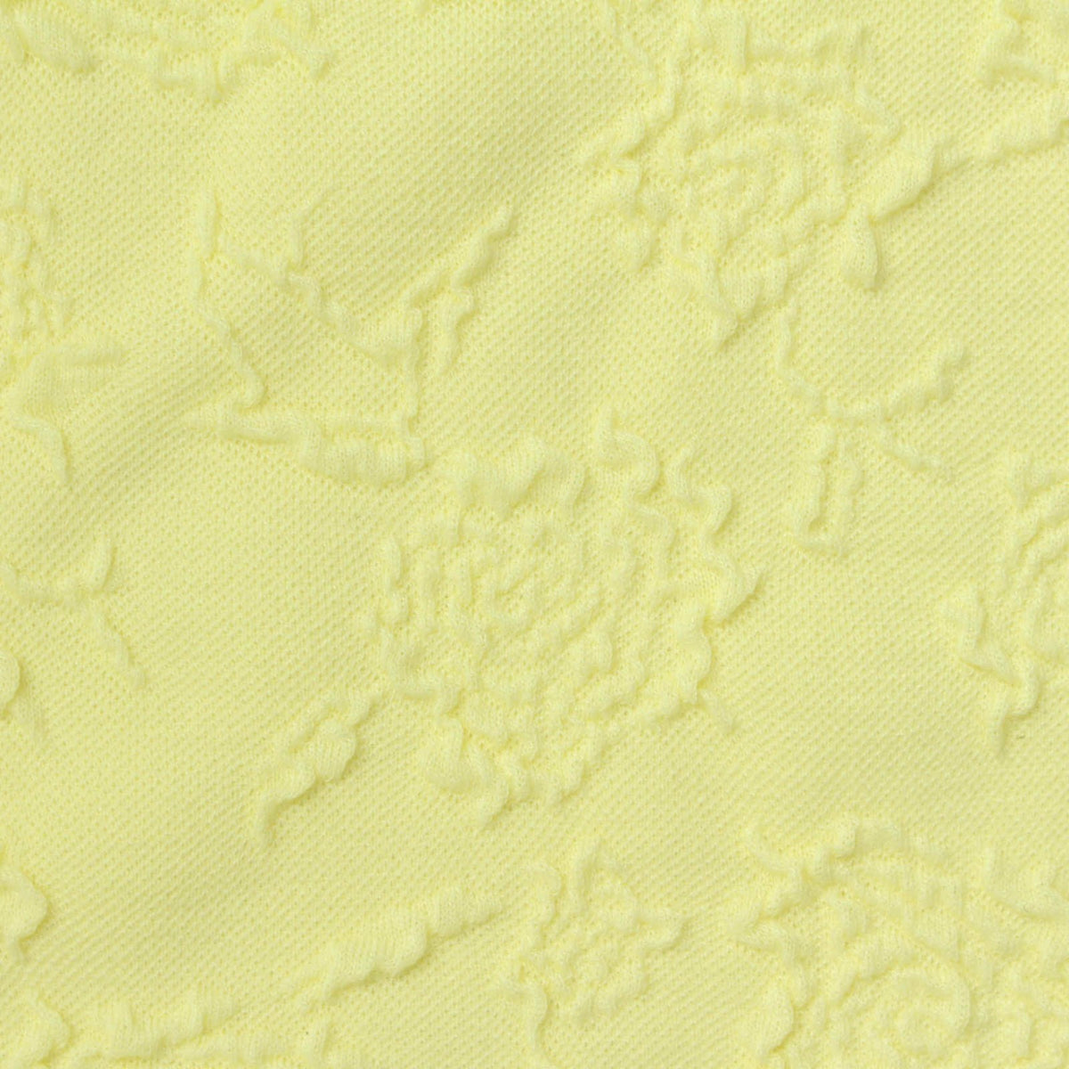 Yellow Tone-on-Tone Floral Interlock Knit, Poly-Nylon