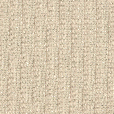 Polyester Metallic Stretch Rib Knit Fabric, 230 gsm, 150 cm — Beige
