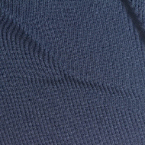 Cotton Stretch Rib Knit Fabric, 220 gsm, 150 cm — Navy