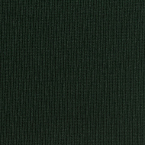 Cotton Polyester Stretch Rib Knit Fabric, 380 gsm, 130 cm — Green, ref EF-275386