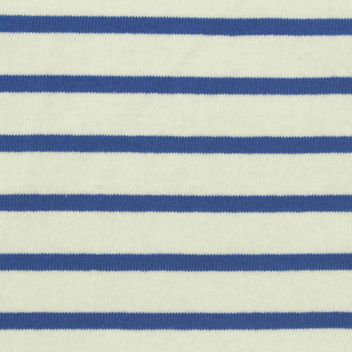 Blue Horizontal-Stripe Jersey Knit, Cotton, 215 gsm