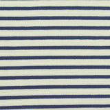 Navy Horizontal-Stripe Jersey Knit, Cotton-Poly