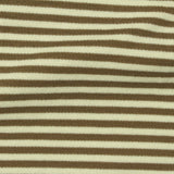 Brown Horizontal-Stripe Interlock Knit, Cotton-Poly
