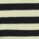 Black Horizontal-Stripe Piqué Knit, Cotton — texture