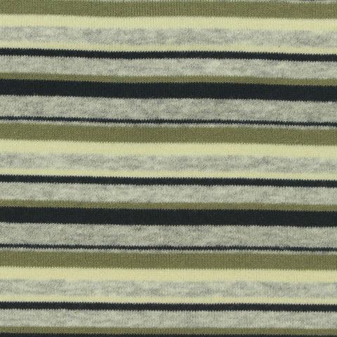Olive Horizontal-Stripe Rib Knit, Cotton